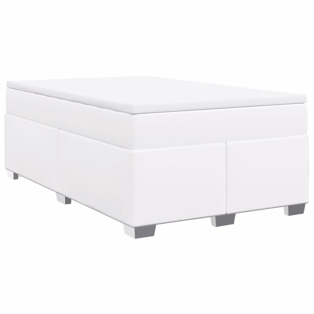 Giroletto a Molle con Materasso Bianco 120x190 cm in Pelle finta