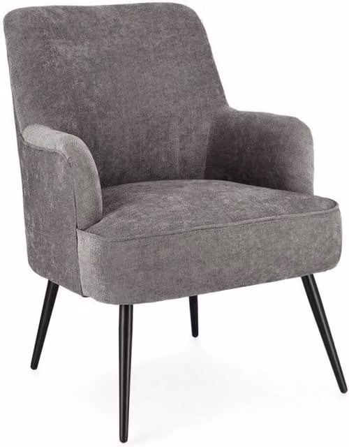 Poltrona da soggiorno Adeline GIORDANOSHOP in tessuto grigio con braccioli L/P/H: 60 x 67 x 79 cm