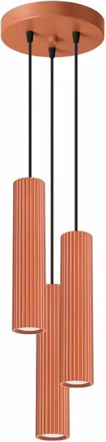 Lampada a sospensione Sollux Lighting KARBON 3P rossa in metallo con tecnologia LED e design cilindrico regolabile – 1