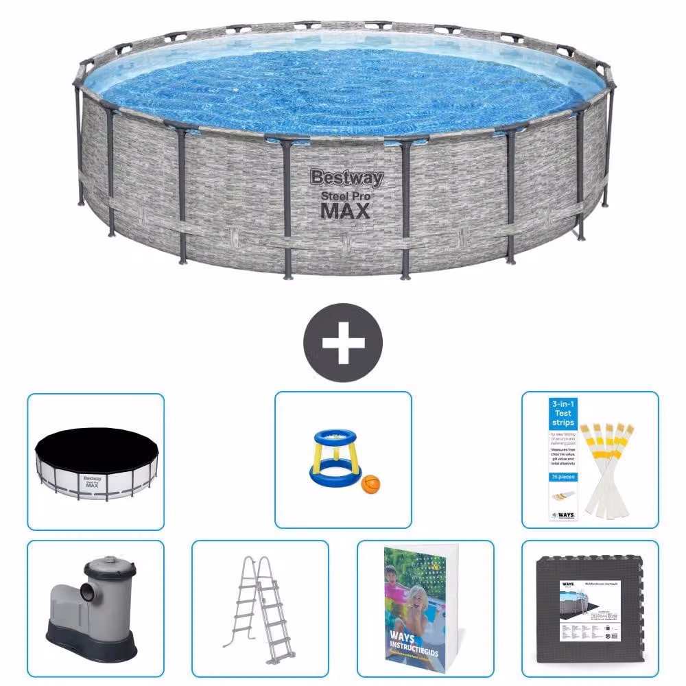 Bestway Steel Pro MAX, piscina in acciaio, forma rotonda - 549x122 cm - 6 pezzi, modello S525