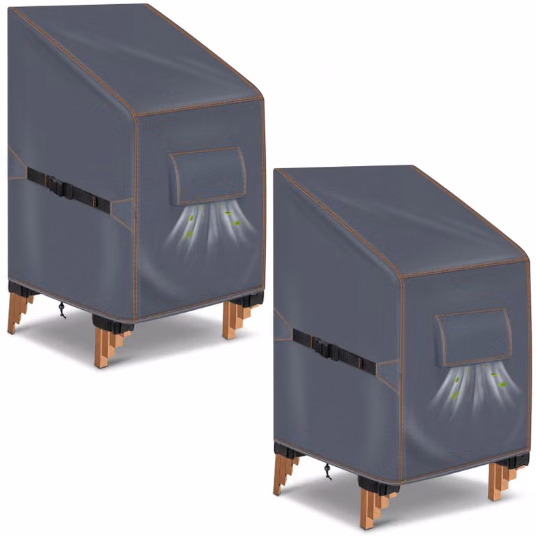 Omgoods - Set di 2 coperture per sedie da giardino, tessuto Oxford 420D, impermeabili