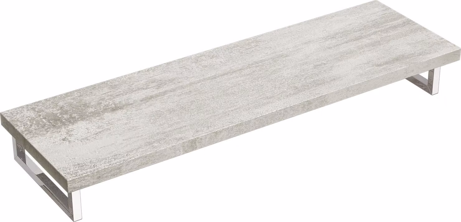 doporro Mensola Sospesa per Lavabo da Appoggio 50x160 cm in Legno Effetto Cemento Chiaro, Consolle da Parete per Bagno con Staffe, Mobile da Bagno Design Industriale Platte02