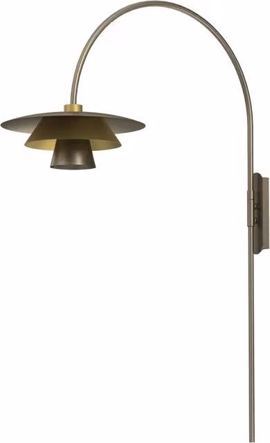 Applique da parete Luminex Plato in metallo color bronzo e oro con attacco E27