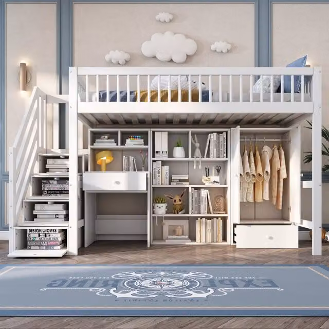 letto per bambini legno bianco 90 x 200 cm