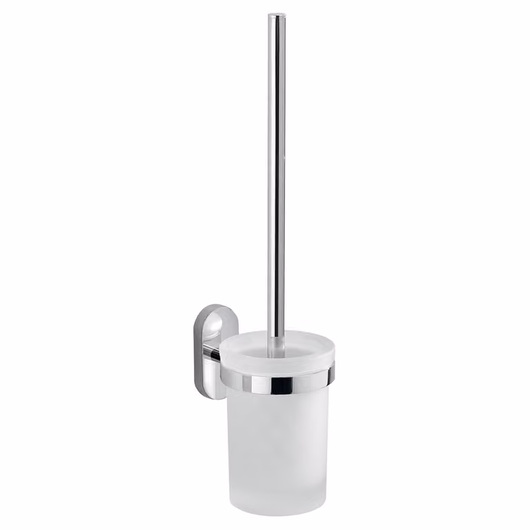 Scopino WC da muro con ciuffo in setole in acciaio inox e Cromall 5333-03 Gedy serie FEBO Cromato