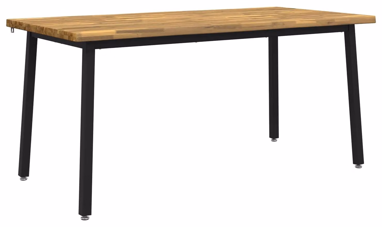 Tavolo da pranzo con piano in legno massello ad effetto "live edge", dimensioni 140 x 90 x 75 cm, in legno di acacia verniciato bianco