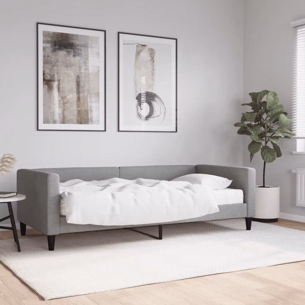 Maison Exclusive - Divano letto con materasso grigio chiaro 90x190 cm in tessuto