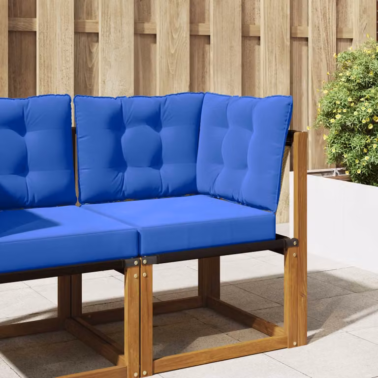 vidaXL Cuscino per divano da esterno in poliestere blu con rivestimento rimovibile L/P/H: 60 x 40 x 50,5 cm