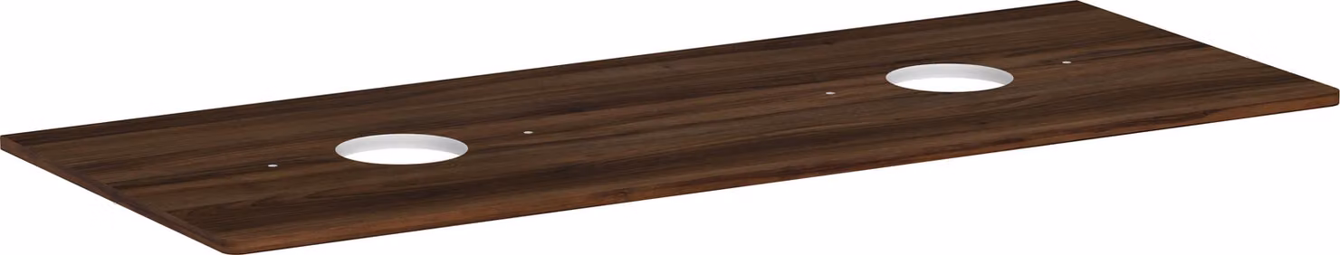 hansgrohe Xelu Q Console avec 2 découpes rondes, 1360x550, pour vasque à poser, sans trou pour robinet, 54118630, 54118630