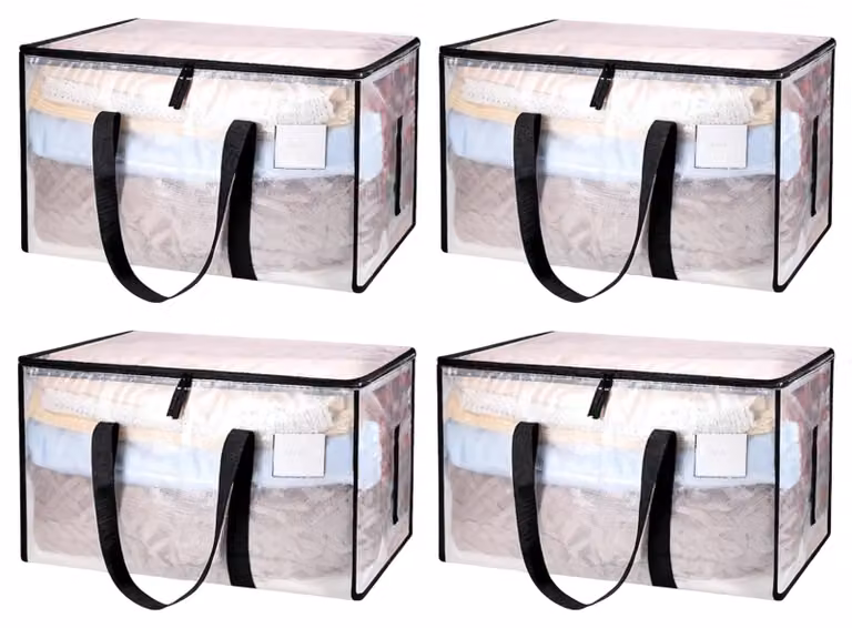 Omgoods - Set di 4 contenitori impermeabili e resistenti, ideali per l'organizzazione, con cerniera - 69 x 38 x 36 cm