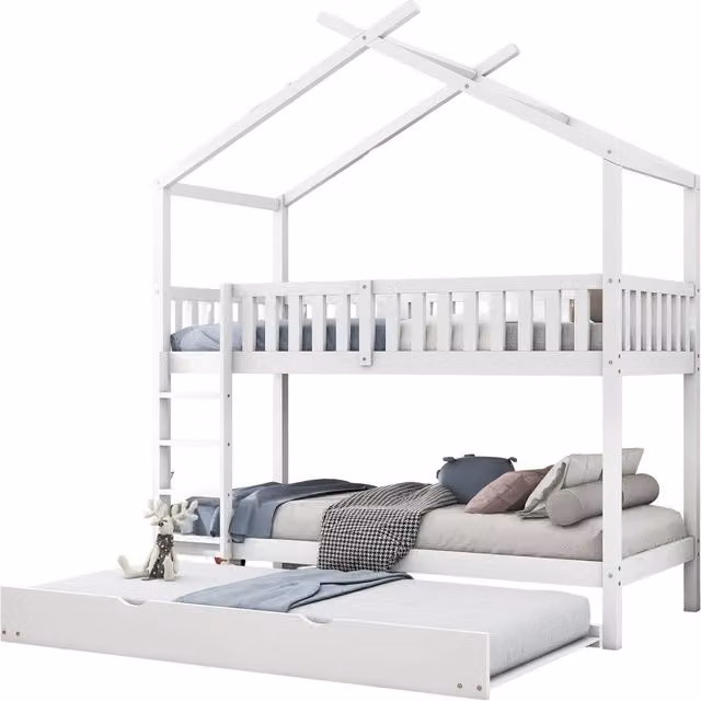 Letto Casa per Bambini Estraibile ¨C MINIMAL ¨C Bianco 90x200