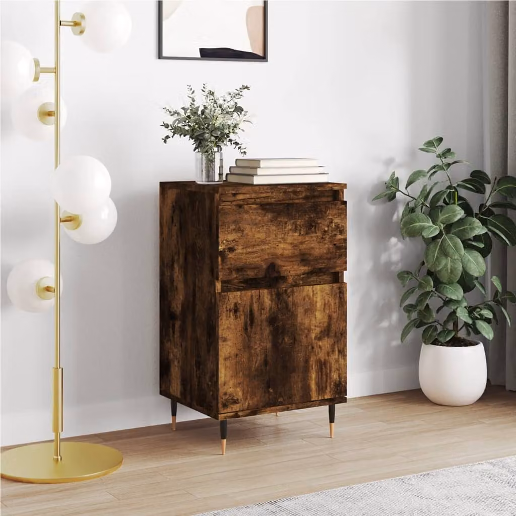 Credenza moderna vidaXL in legno Rovere Fumo, colore marrone, L 40 cm x P 35 cm x H 70 cm