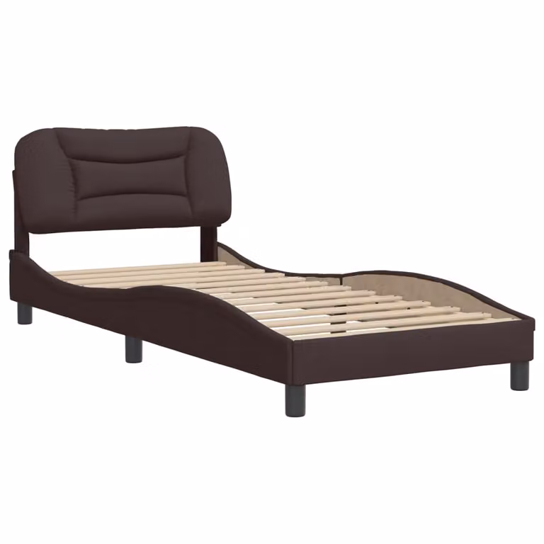Giroletto senza Materasso Hvar Marrone Scuro 90x190 cm Tessuto