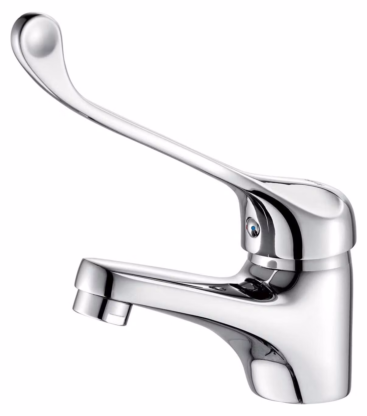 Rubinetto miscelatore per lavabo, realizzato in ottone con finitura cromata