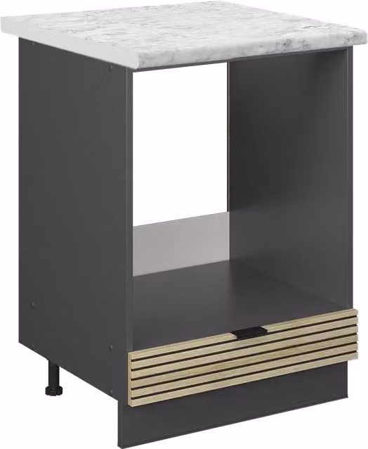 Mobile per forno da incasso Vicco Fame-Line con pannello in quercia e finitura antracite, L: 60 cm