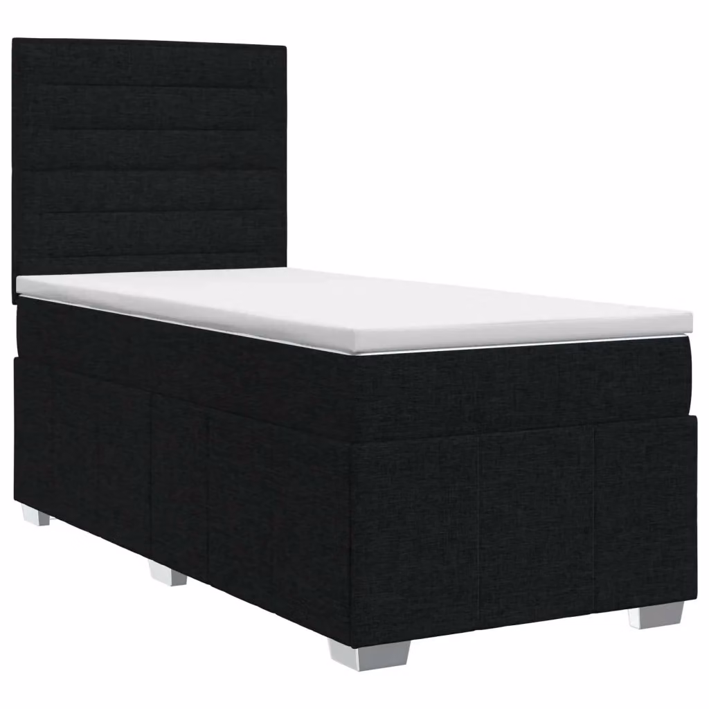 Letto box spring con materasso vidaXL in tessuto nero L/P/H: 200 x 90 x 140,5 cm – 2