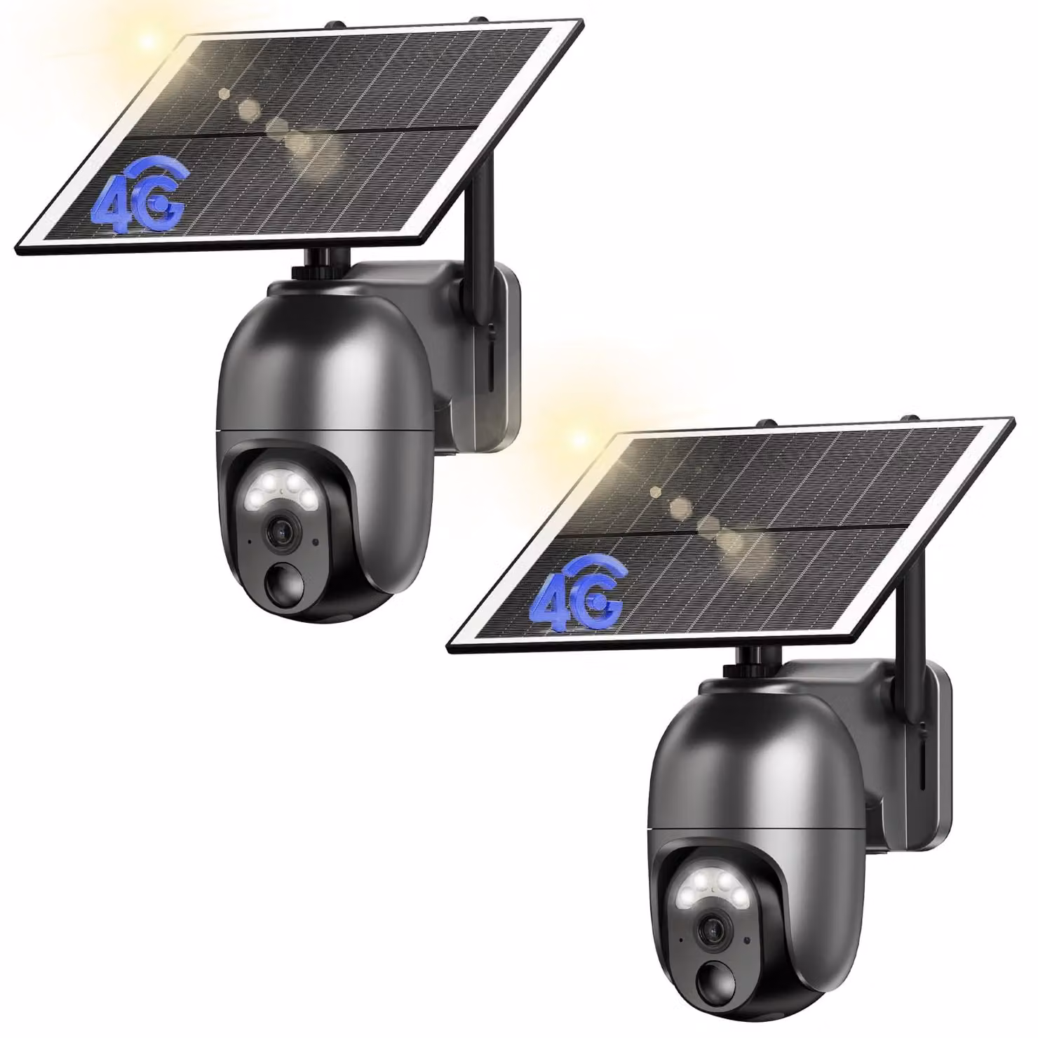 Telecamera di sicurezza esterna 4G LTE, alimentata a energia solare, con 128 GB di memoria, risoluzione 2K HD, PTZ (pan-tilt-zoom) e wireless