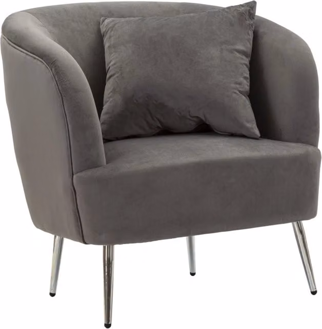 Poltrona Silvery con Cuscino 73x66x78 cm in Legno MDF e Poliestere