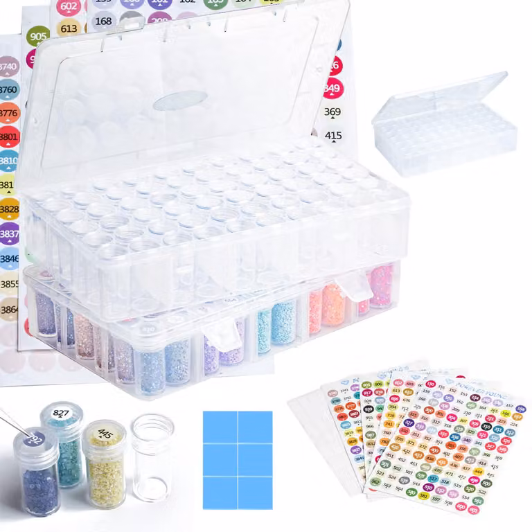Contenitori per la pittura a diamante, 120 pezzi, impermeabili e impilabili