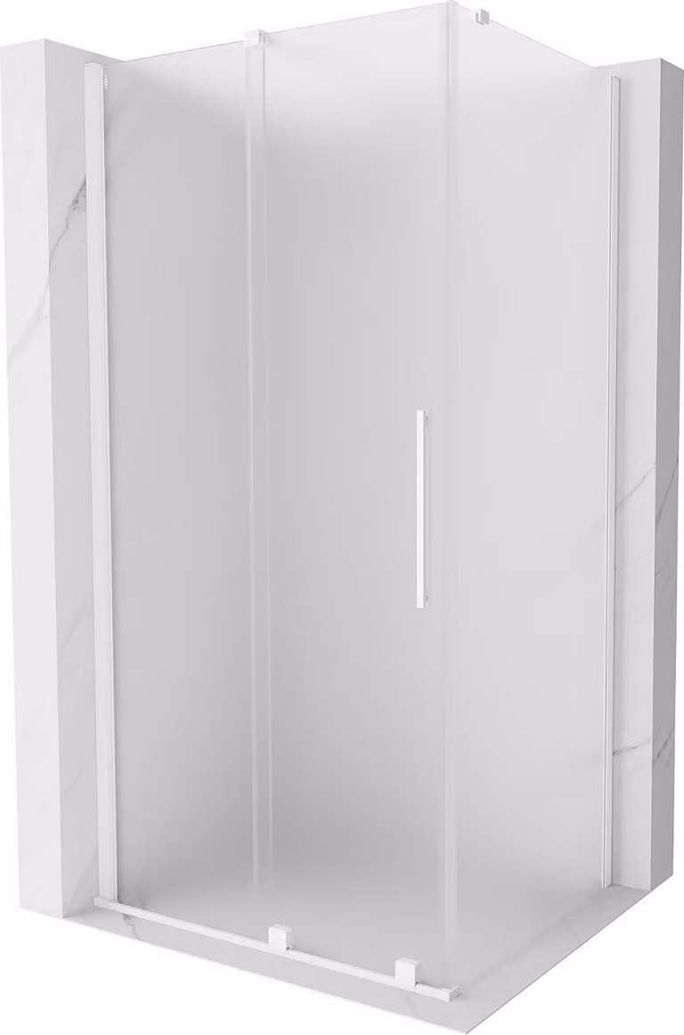 Mexen Velar cabina doccia scorrevole 120 x 90 cm, smerigliato, bianco - 871-120-090-31-20