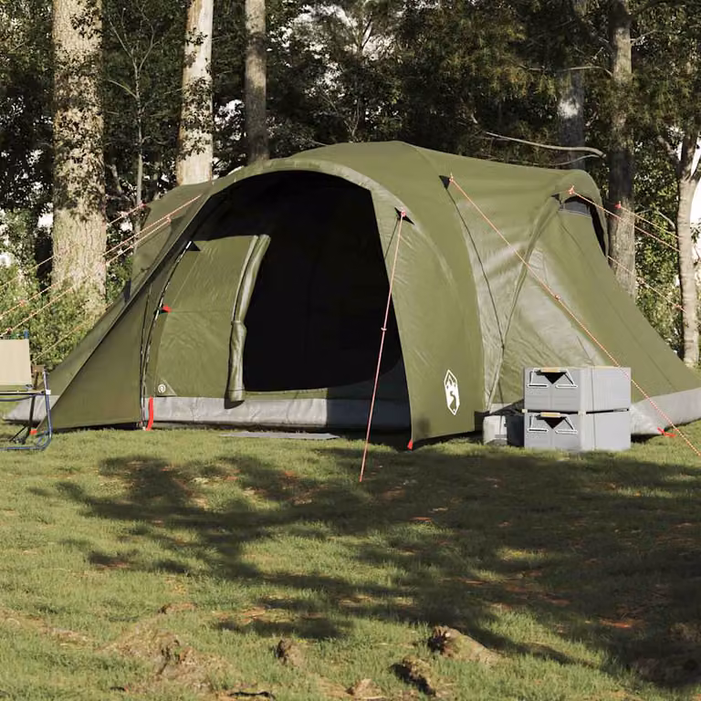 Tenda Familiare a Cupola vidaXL per 6 Persone Verde Oliva Impermeabile
