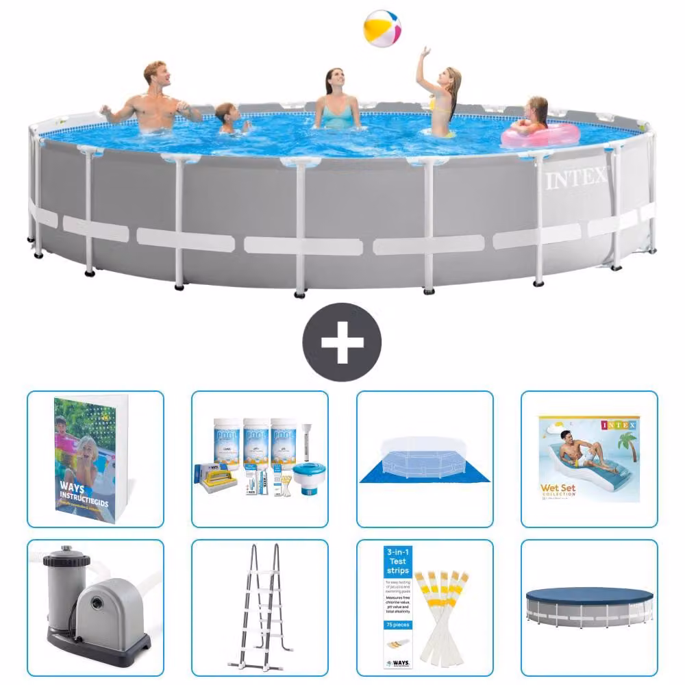 Struttura per piscina a forma di prisma - 610x132 cm - composta da 7 elementi - modello S683