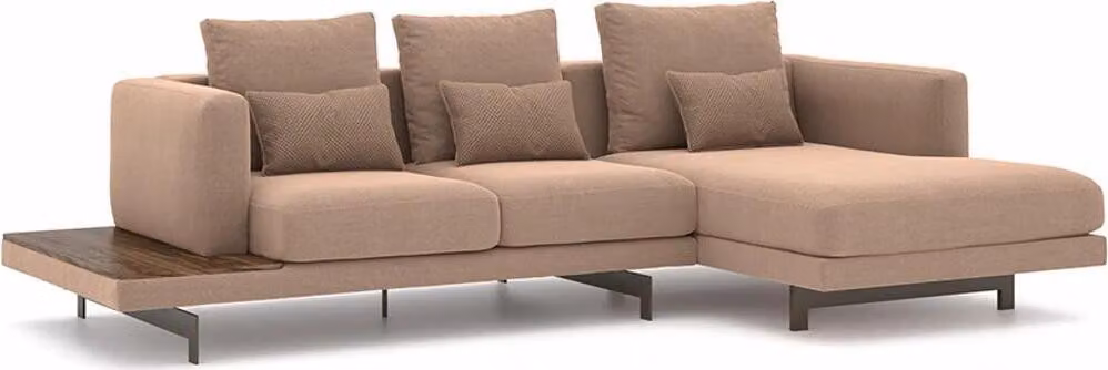 Polstermöbel Ecksofa L-Form Beige Designer Möbel Eck Garnitur Wohnzimmer