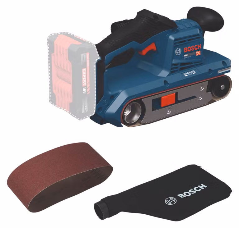 Levigatrice a nastro a batteria Bosch GBS 18V-75 18 V 76 x 533 mm Brushless ( 06012C2000 ) Solo - senza batteria, senza caricabatterie