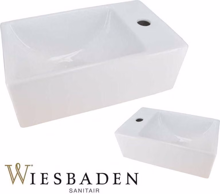 Lavabo - Vetroceramica, rettangolare piccolo, 30,5x18cm, XXS RHEA, bianco