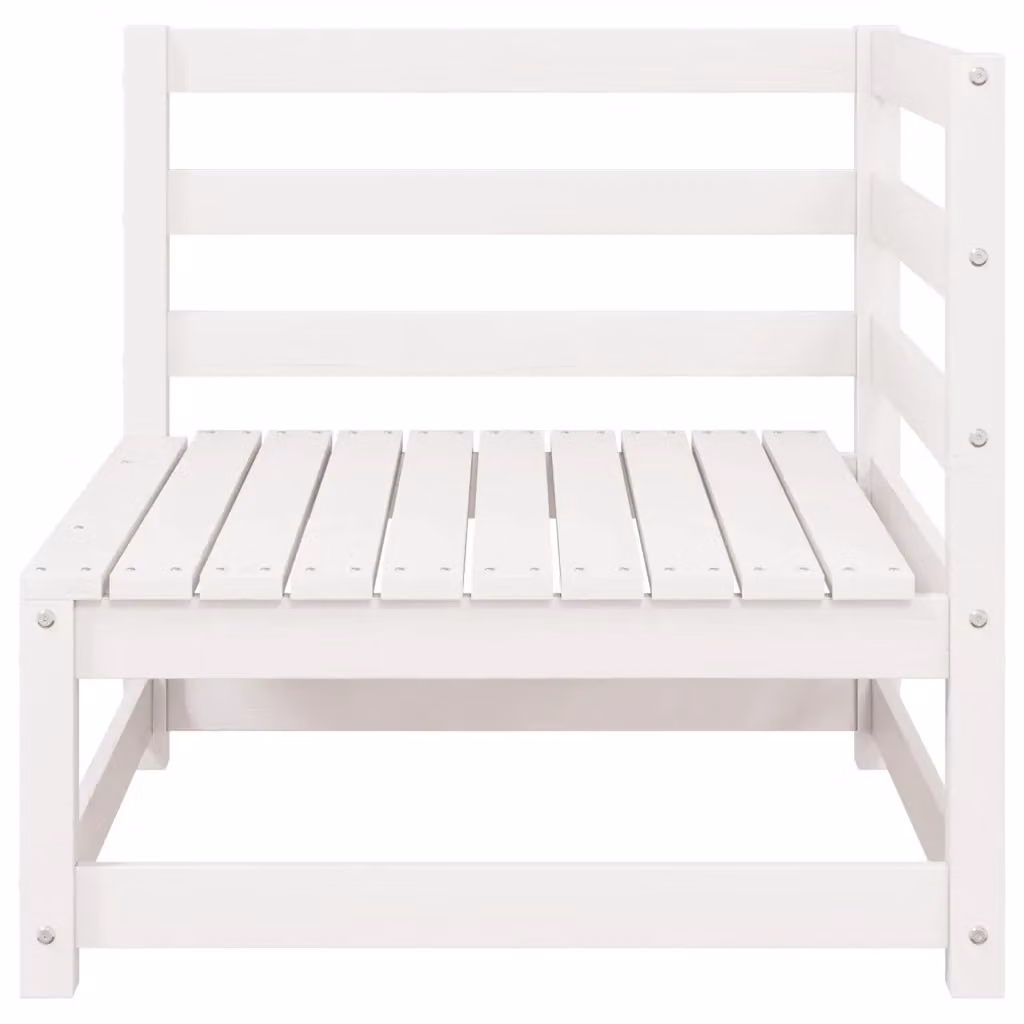 Divano da giardino a 2 posti Design Mania in legno massello di pino con cuscini bianchi o antracite