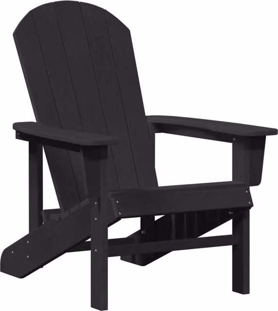 Sedia da Giardino | Sedia Adirondack Nero 82 x 74 x 92 cm HDPE