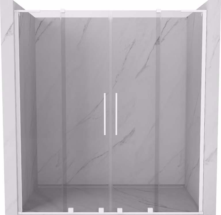 Mexen Velar L Duo porte doccia scorrevoli 180 cm, trasparente, bianco - 871-180-003-02-20