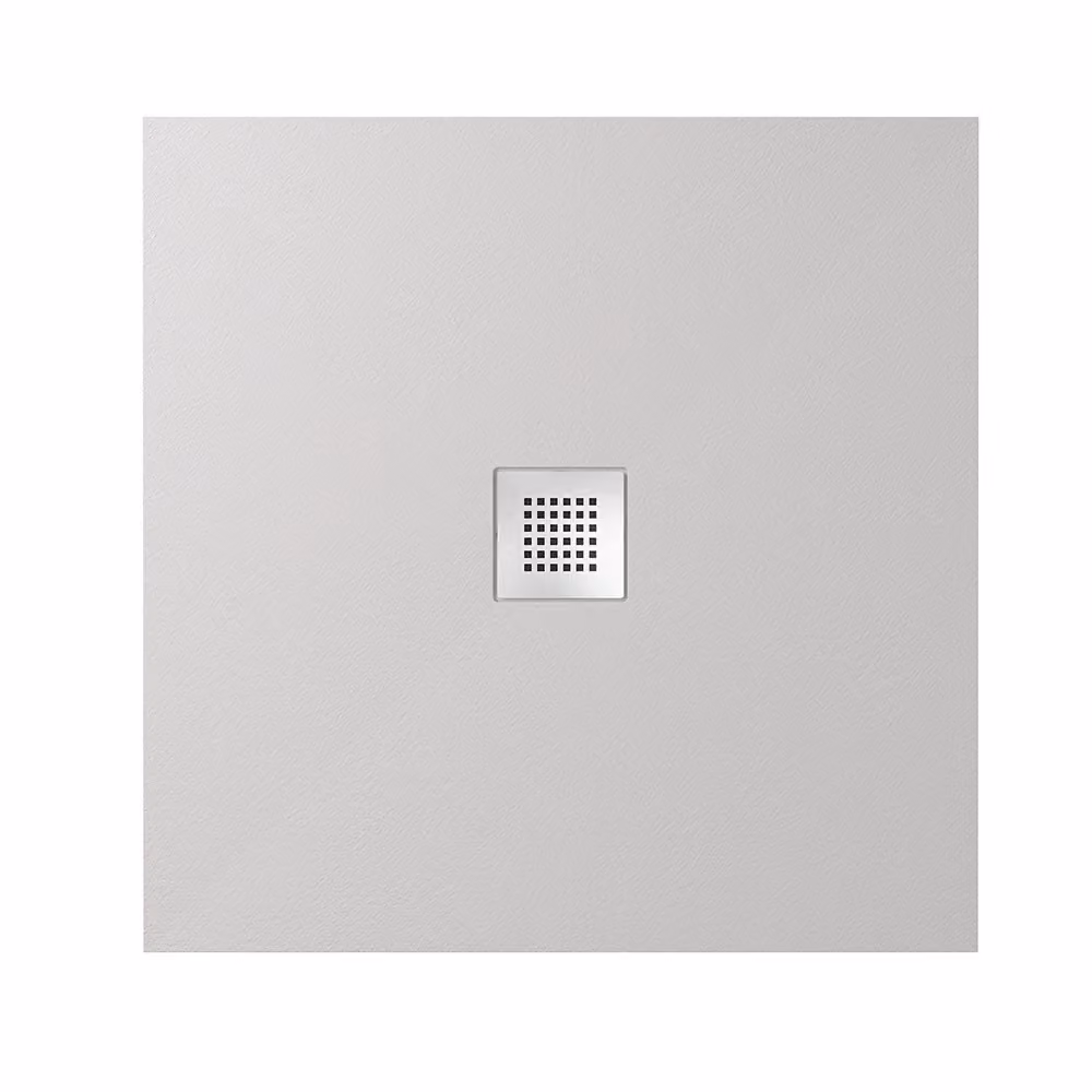 Piatto doccia quadrato Kos in marmoresina grigio effetto pietra, L/P: 90 x 90 cm – 2