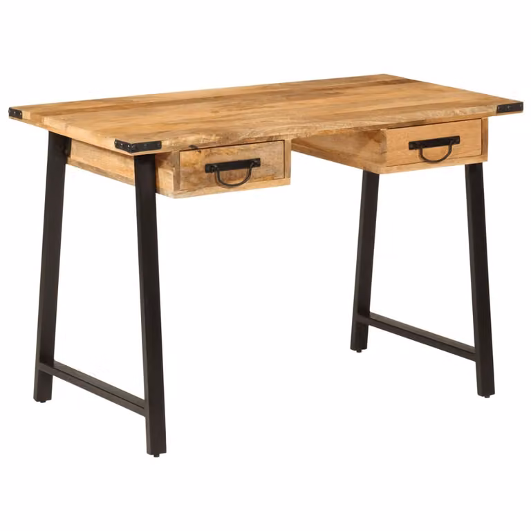 Maison Exclusive - Scrivania con cassetti, dimensioni 105x55x70 cm, realizzata in legno massello di mango e ferro