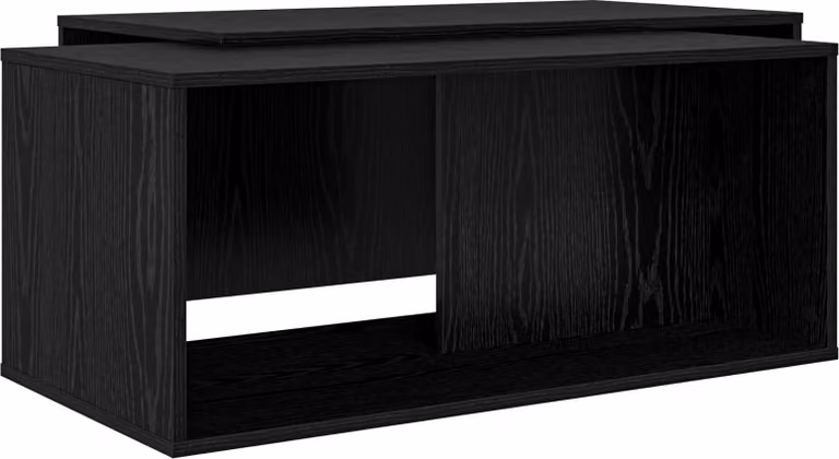Set di Tavolini da Caffè 2 pcs Rovere Nero Legno multistrato