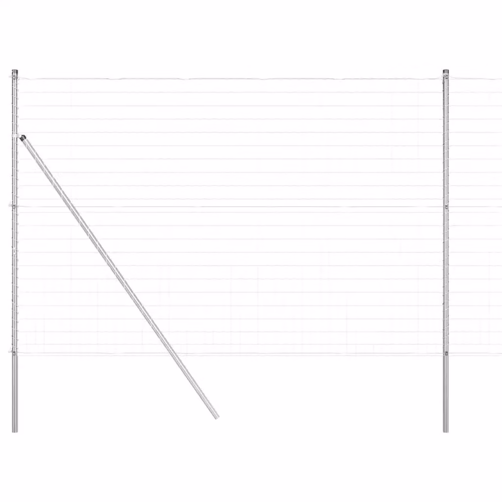 Recinzione con fissaggio a terra vidaXL in acciaio galvanizzato e PVC, Argento, L: 10 m, H: 1,6 m – 2