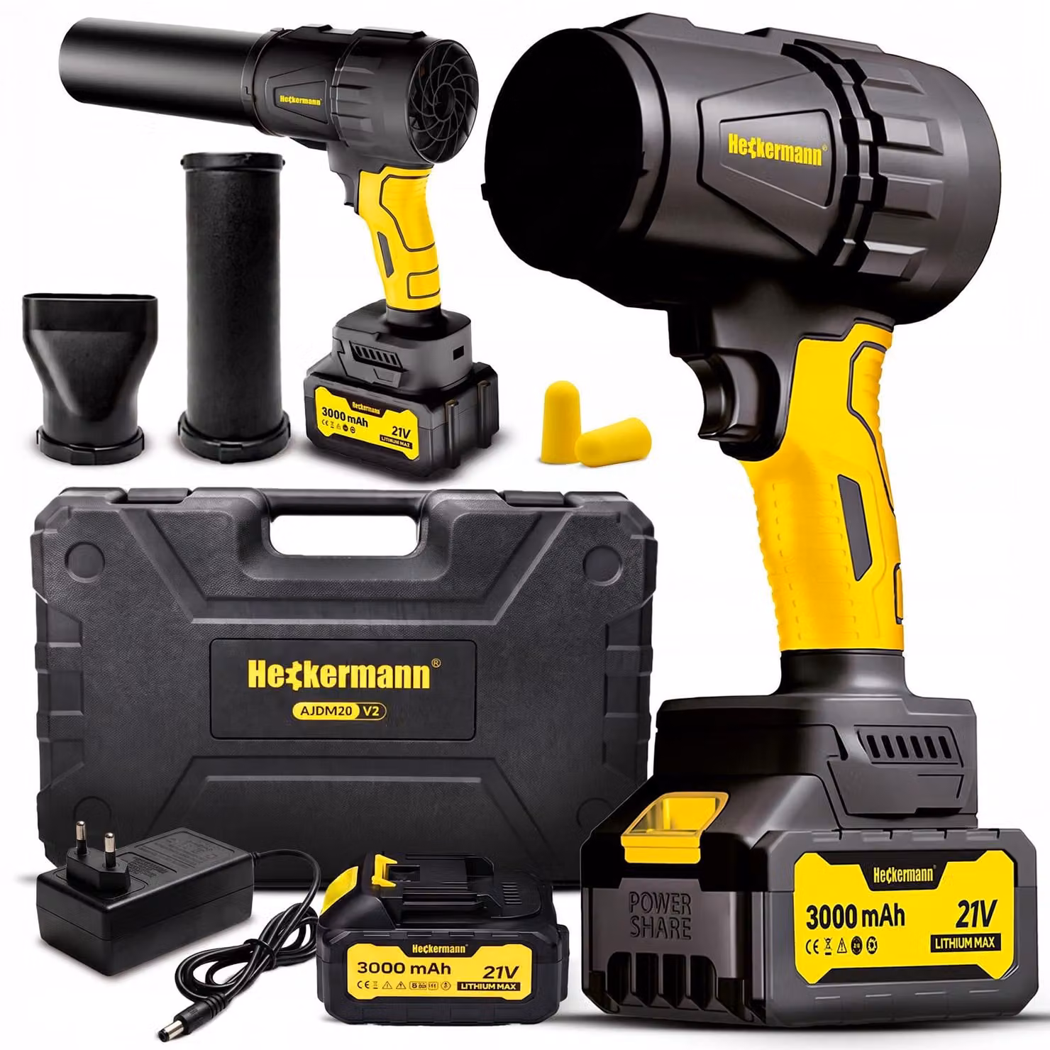 Ventilatore a batteria compatto Heckermann Basic AJDM20v2 per la raccolta delle foglie