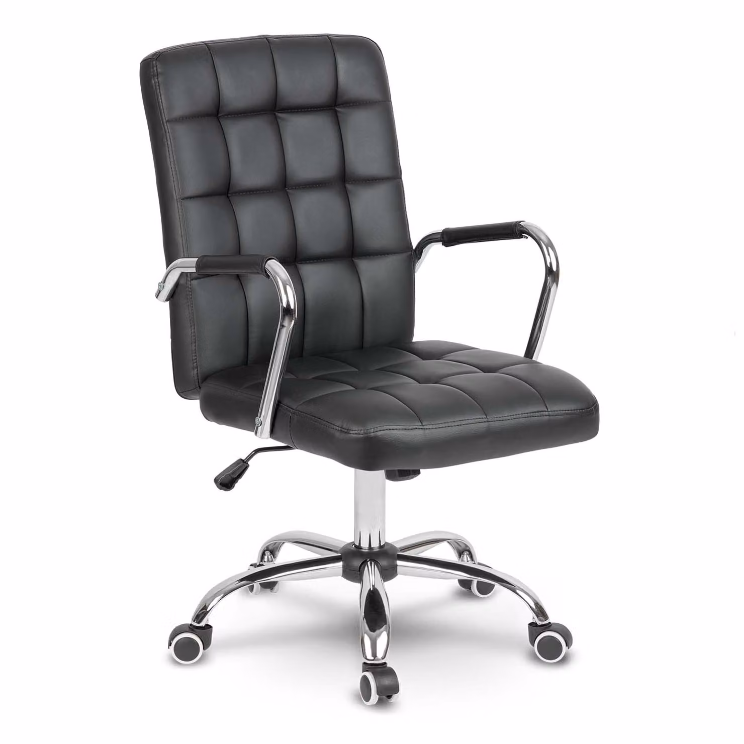 Sedia Da Ufficio In Pelle Benton Nera