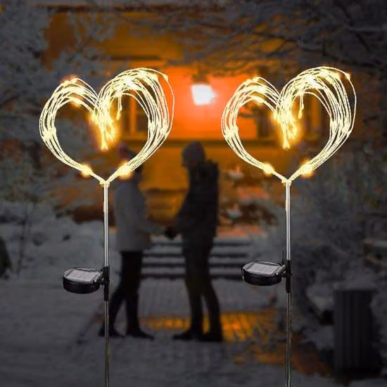 Luce da esterno a energia solare - 120 LED - Luce bianca calda - Decorazioni natalizie - Fai da te - Giardino sul retro - Illuminazione a energia solare