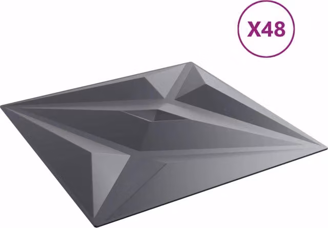Set di 48 pannelli da parete in schiuma XPS DESIGN IN Grigio Stella, L 50 cm x P 50 cm, modello CFW4993997