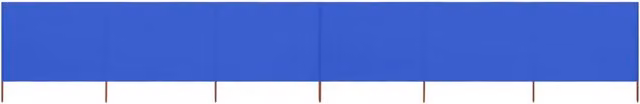 Paravento a 6 pannelli in tessuto e legno blu azzurro L: 800 cm, H: 160 cm – 1