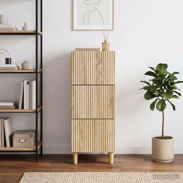 Carrello mobile con cassetti vidaXL in Rovere Sonoma marrone L: 33 cm, P: 34,5 cm, H: 90 cm