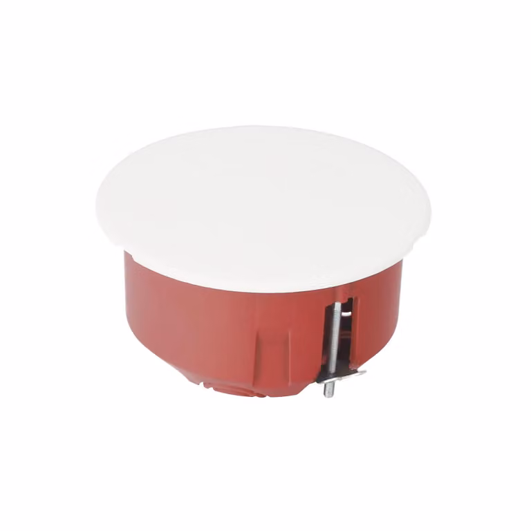 10x scatola da incasso Ø80 per cartongesso con coperchio e viti rosso, coperchio bianco EDO777900 EDO Technic