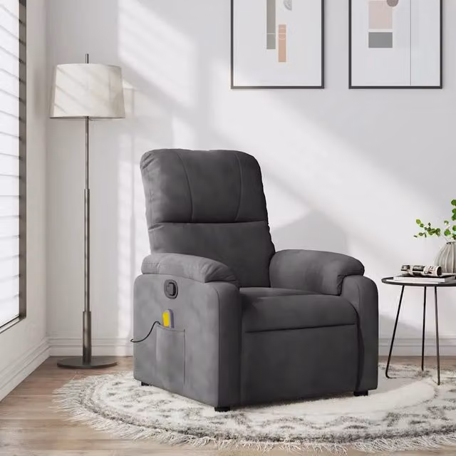 Poltrona reclinabile massaggiant Grigio Scuro 3206129