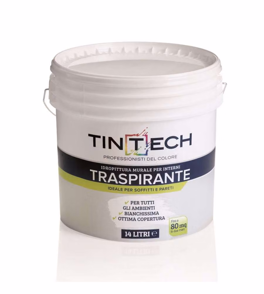 Tintech Idropittura Traspirante 14 l - Bianco Opaco - Pittura Interni