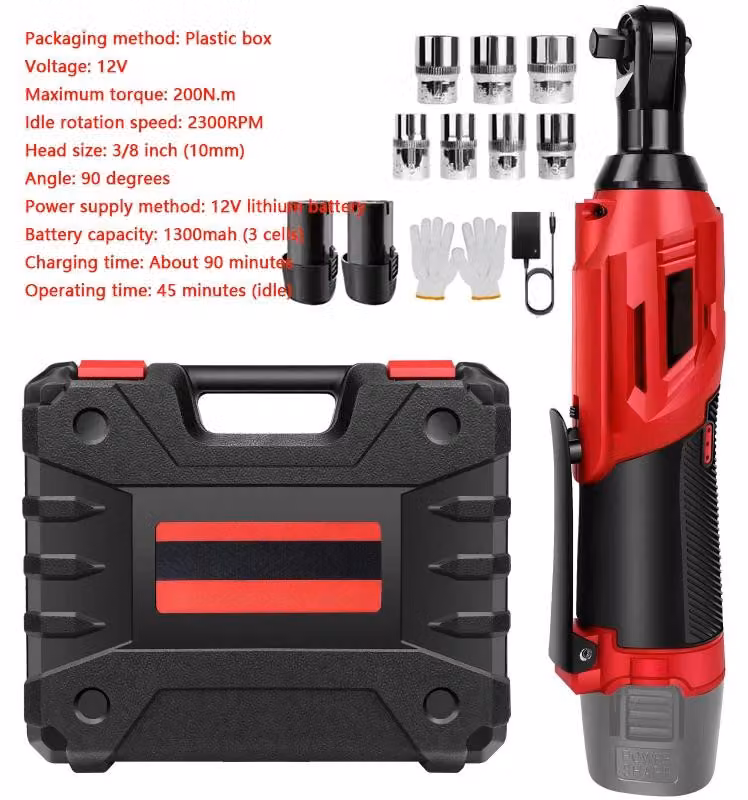 Avvitatore a percussione a batteria - Avvitatore angolare elettrico - 12 V - 60 Nm - Attacco da 0,95 cm - 2 batterie al litio + 7 inserti a bussola - Set modello A