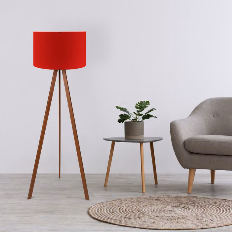 Opviq, AYD-1571, lampada da terra, rosso, MDF, 38 x 38 x 140 cm