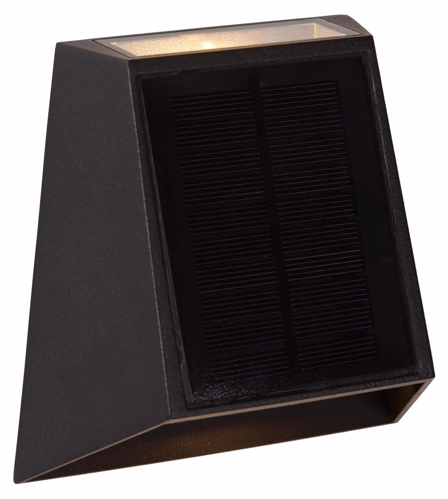 Lucide LUTON - Lampada da parete, interni/esterni - a energia solare - LED dimmerabile. - 1x2W, 2700K/3000K - IP54 - Sensore di movimento e di luce diurna/notturna - Colore: nero