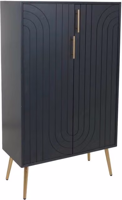 Armadio in legno e metallo nero 75x37x126,5h