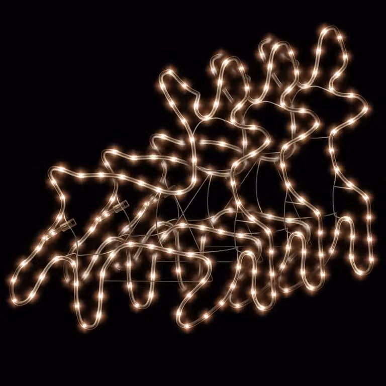 Sagome di renne a LED 3 pz. Bianco caldo 57x55x4,5 cm